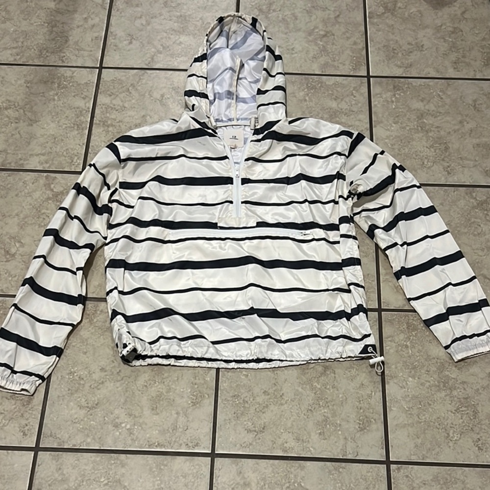 Striped Hooded Pullover Jacket